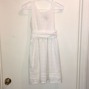 CHAPS | GIRLS WHITE EYELET COTTON DRESS